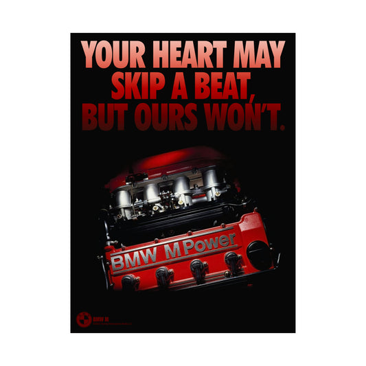 BMW Heart Poster Red 18x24